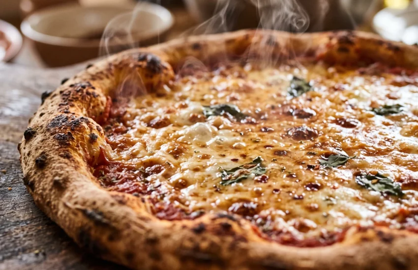 Freshly baked pizza