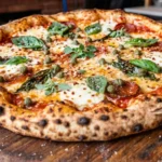 Capers on a freshly baked pizza
