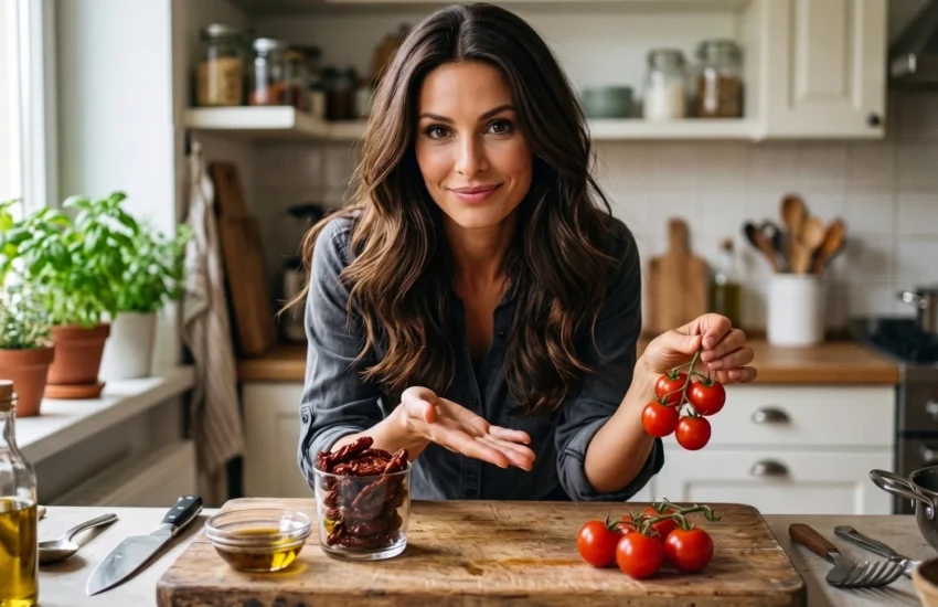 Cherry tomatoes and sun-dried tomatoes