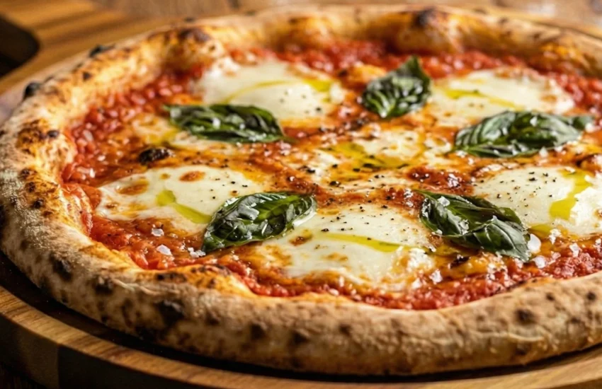 Delicious freshly baked pizza