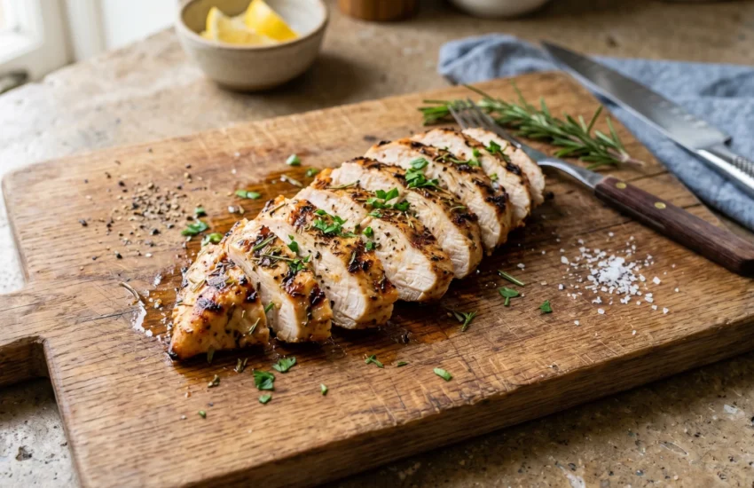Grilled chicken breast sliced