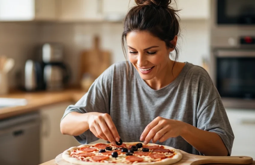 Olives on a pizza