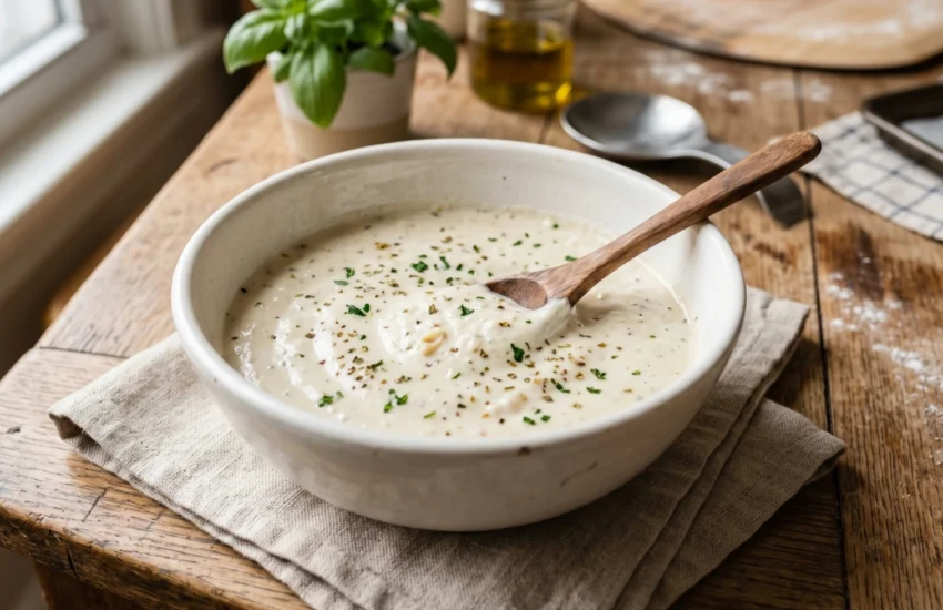 White Garlic Pizza Sauce in a bowl