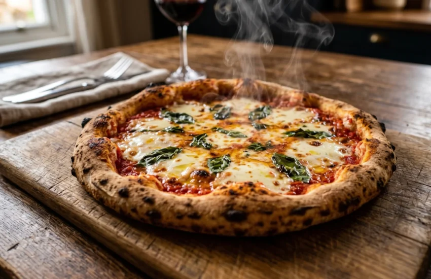 Pizza resting after baking
